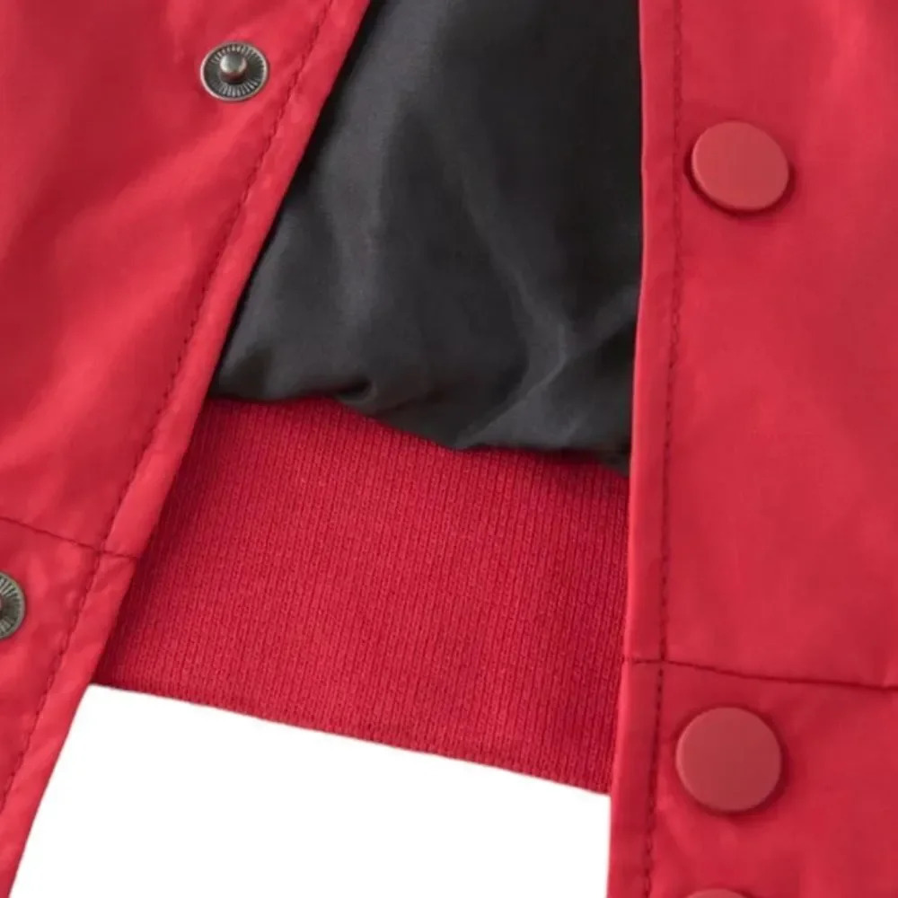 ZARA Kids | Red | NYLON VARSITY JACKET - Picture 6 of 6